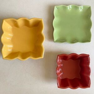 3pc Chantal Talavera Collection Baking Set Casserole Stoneware Ceramic